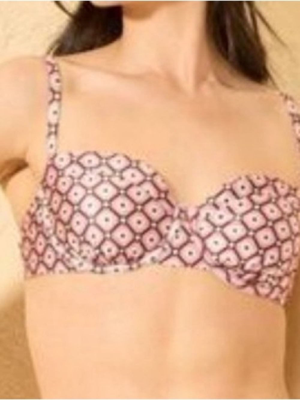 Shade & Shore Pink Geometric Underwire Bikini Top